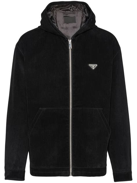 prada hoodie zip up|prada logo hoodie.